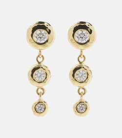 Octavia Elizabeth Nesting Gem 18kt gold drop earrings with diamonds | LYBSTORE