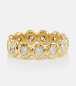 Octavia Elizabeth Nesting Gem 18kt gold eternity ring with diamonds | LYBSTORE