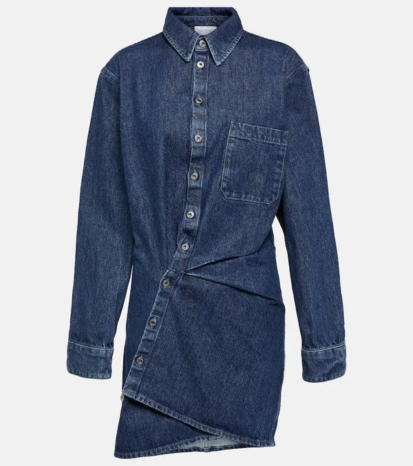 Off-White Asymmetric denim shirt dress | LYBSTORE