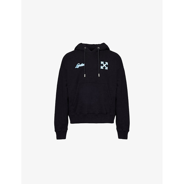 Off-White C/O Virgil Abloh Logo-embroidered dropped-shoulder cotton hoody