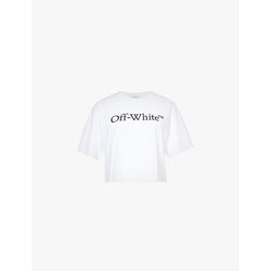 Womens Off-White C/O Virgil Abloh Logo-print relaxed-fit cotton-jersey T-shirt