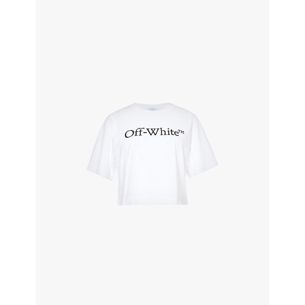 Womens Off-White C/O Virgil Abloh Logo-print relaxed-fit cotton-jersey T-shirt