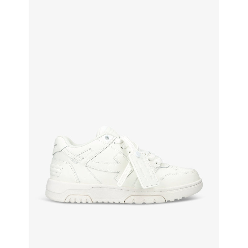 Off-White C/O Virgil Abloh Out Of Office brand-embroidered leather low-top trainers | LYBSTORE