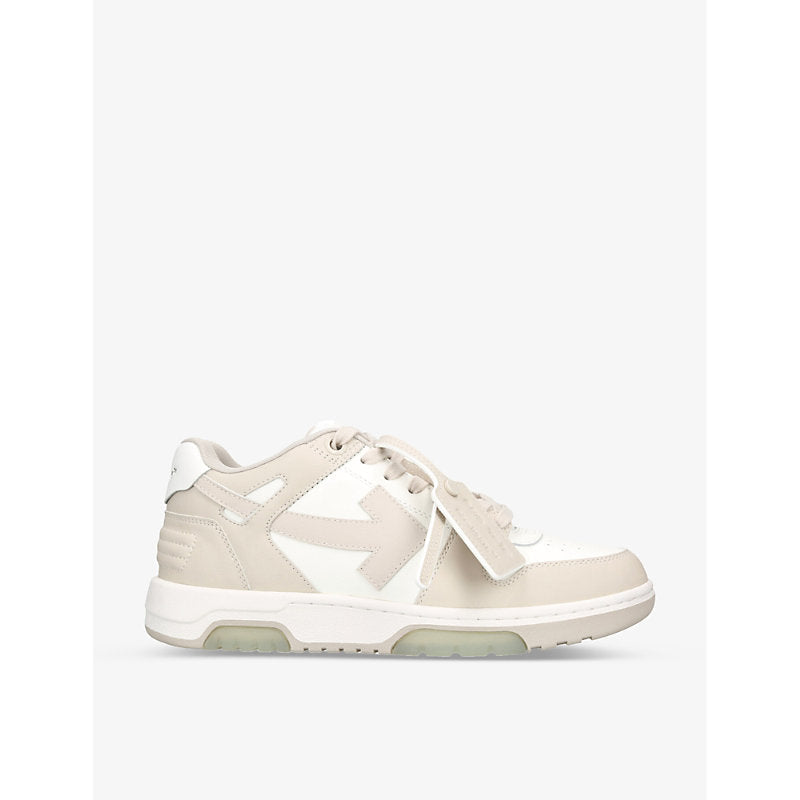 Mens Off-White C/O Virgil Abloh Out Of Office logo-embroidered leather low-top trainers