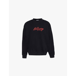 Mens Off-White C/O Virgil Abloh Script Skate crewneck relaxed-fit cotton-jersey sweatshirt