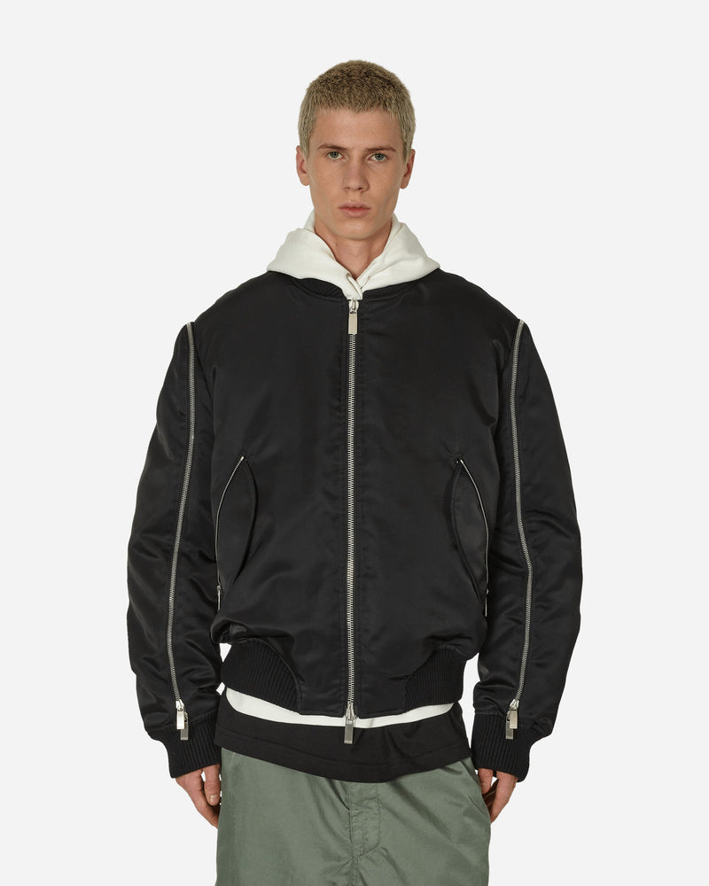 Off-White Arrow Embroidered Zip Bomber Jacket Black