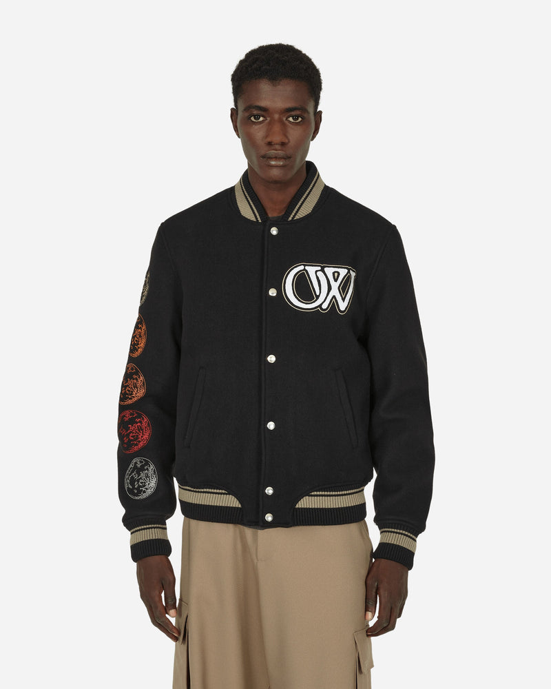 Off-White Cryst Moon Phase Varsity Jacket Black