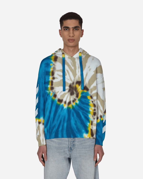 Off-White Diag Tie Dye Knit Hoodie Blue