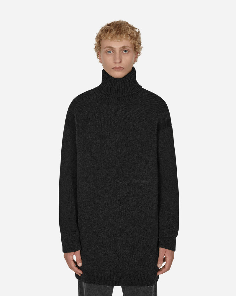 Off-White Micro Bouclé Knit Turtleneck Black