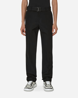 Off-White Buckle Dry Wool Slim Pants Black