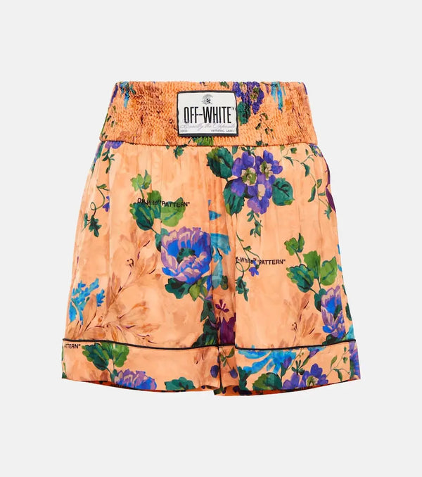 Off-White Floral jacquard pajama shorts | LYBSTORE