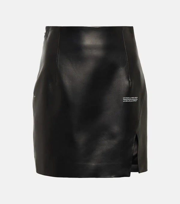 Off-White Leather miniskirt | LYBSTORE