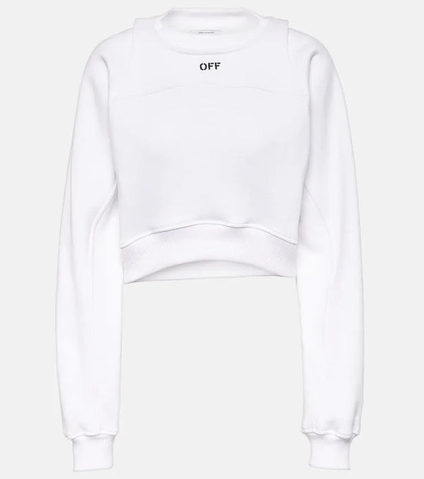 Off-White Logo cotton-blend jersey sweatshirt | LYBSTORE