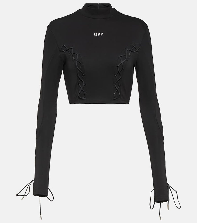 Off-White Logo laced cropped top