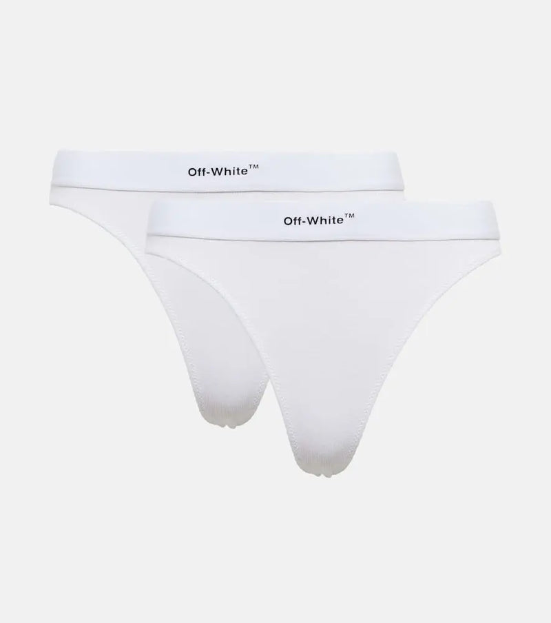 Off-White Set of 2 logo cotton thongs