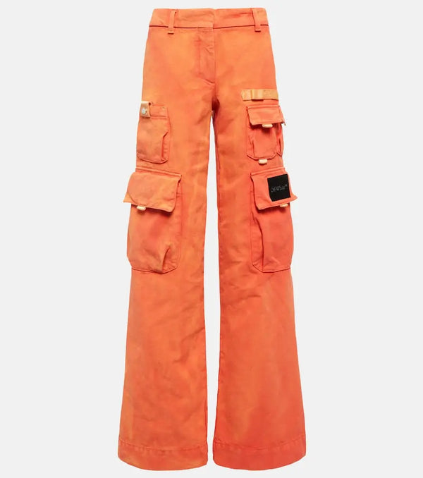 Off-White Toybox logo wide-leg cotton cargo pants | LYBSTORE