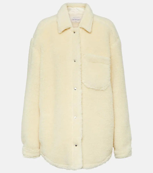 Off-White Wool-blend teddy shirt jacket | LYBSTORE