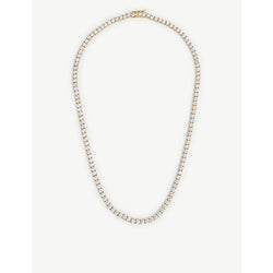 Womens Oma The Label 18ct gold-plated brass and crystal tennis necklace