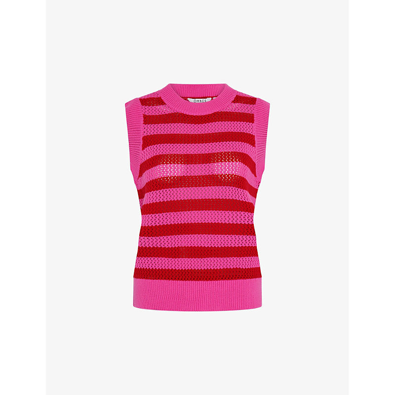 Womens Omnes Bobbi stripe cotton-knitted vest