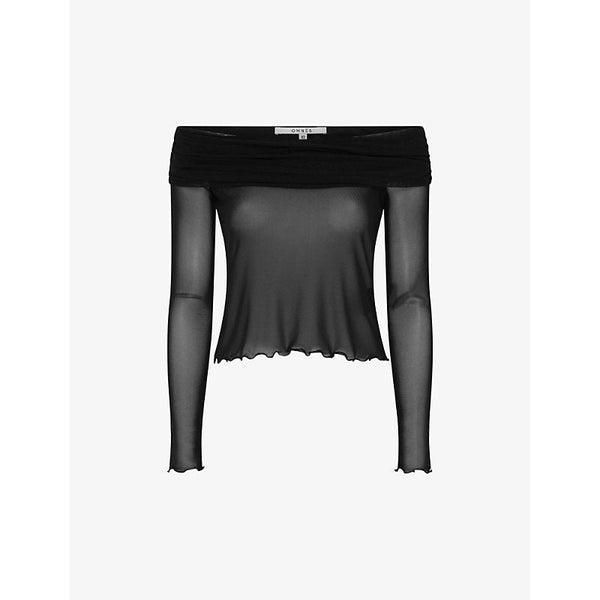 Womens Omnes Freya off-shoulder long-sleeve mesh top