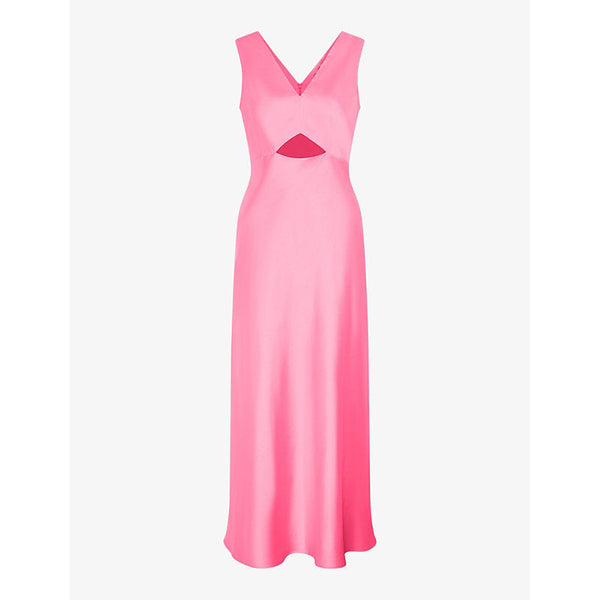 Womens Omnes Ivida cut-out satin maxi slip dress