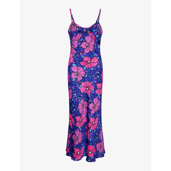 Omnes Wanda floral-print slim-fit recycled-polyester maxi dress | LYBSTORE