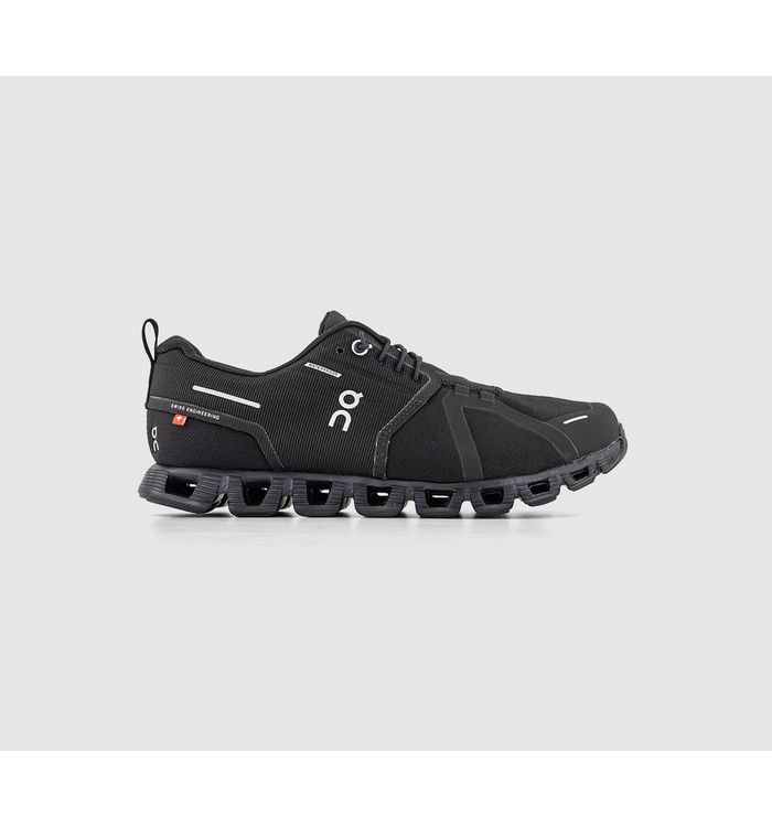 On Running Mens Cloud 5 Waterproof Trainers All Black Mixed Material