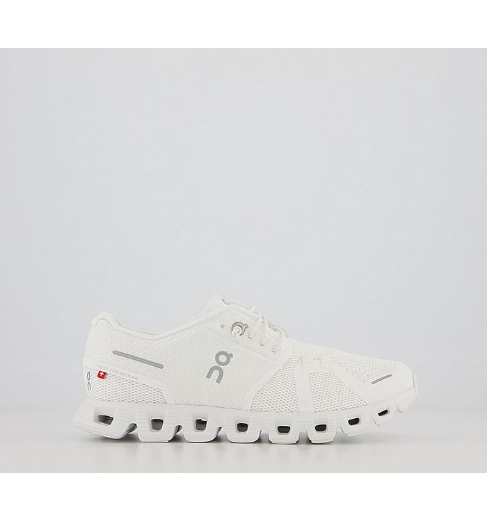 On Running Womens Cloud 5 Trainers All White F Mixed Material