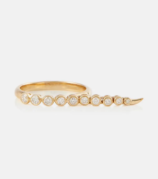 Ondyn Salinas 14kt yellow gold ring with diamonds | LYBSTORE