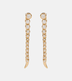 Ondyn Short Continuum 14kt yellow gold drop earrings with diamonds