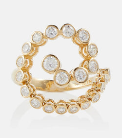 Ondyn Spiralis 14kt gold ring with diamonds