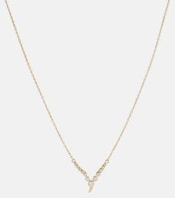 Ondyn Zen Small 14kt gold pendant necklace with diamonds | LYBSTORE