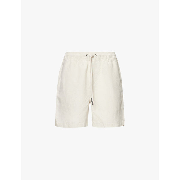 Mens Onia Air 6' logo-tab linen-blend shorts