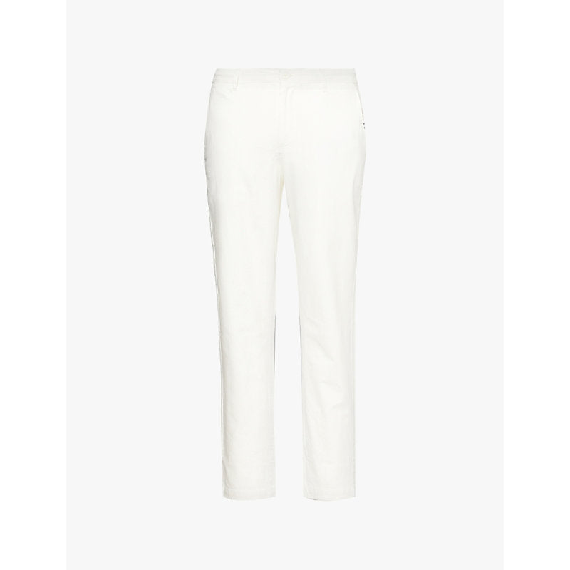 Onia Mid-rise straight-leg cotton and linen-blend trousers