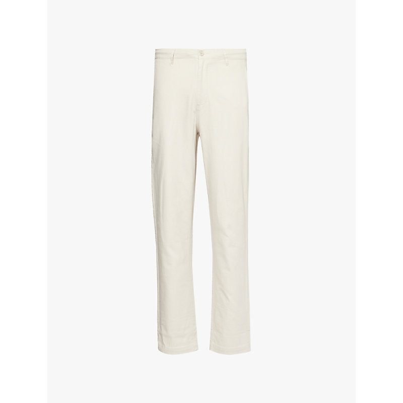 Mens Onia Mid-rise straight-leg cotton and linen-blend trousers