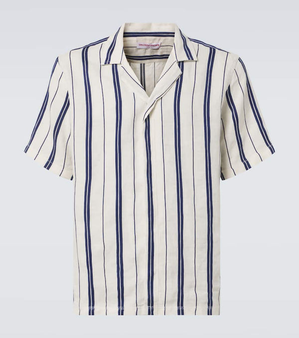 Orlebar Brown Maitan striped linen and cotton shirt