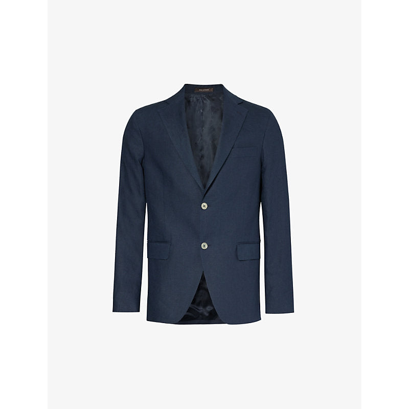 Mens Oscar Jacobson Fogerty single-breasted linen jacket