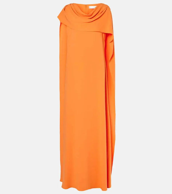 Oscar de la Renta Caped silk-blend georgette gown | LYBSTORE