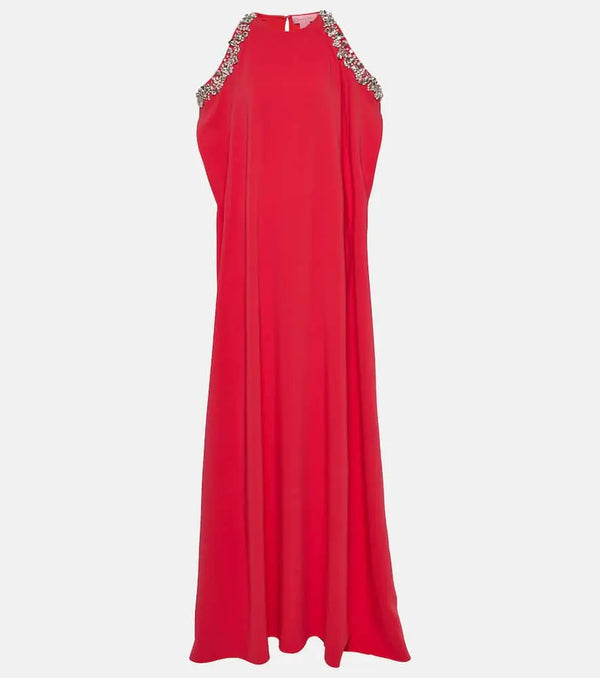 Oscar de la Renta Crystal-embellished silk-blend gown | LYBSTORE