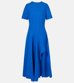 Oscar de la Renta Draped wool-blend midi dress