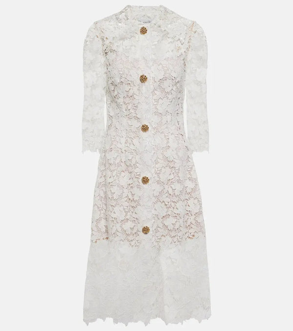 Oscar de la Renta Embellished lace midi dress | LYBSTORE