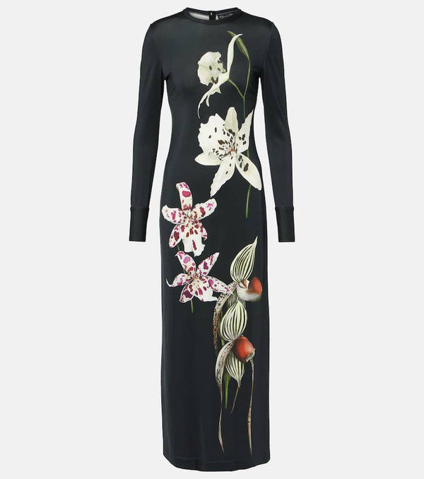 Oscar de la Renta Floral jersey gown