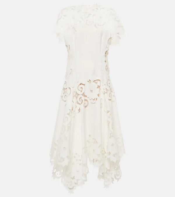 Oscar de la Renta Guipure lace midi dress | LYBSTORE