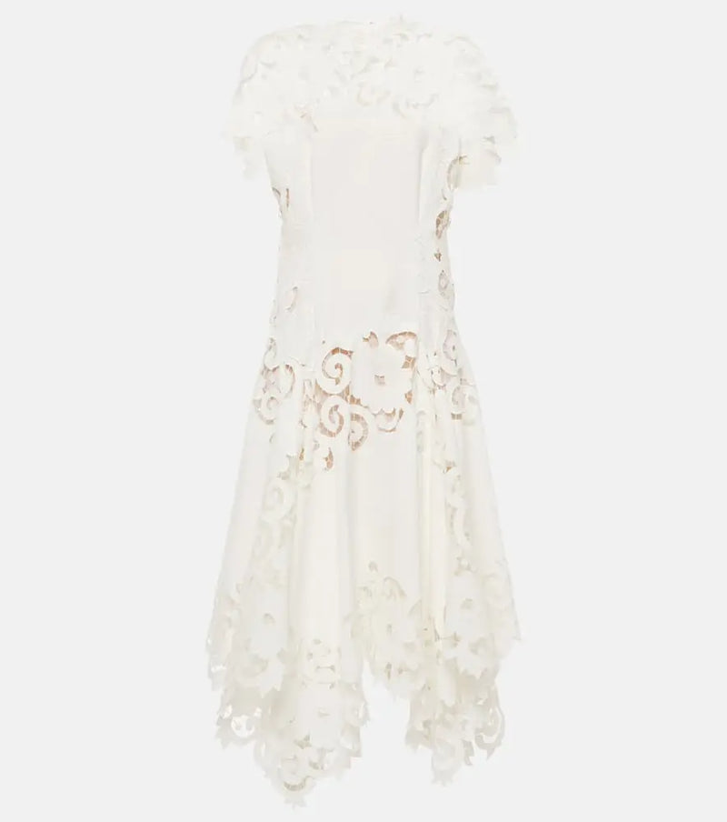 Oscar de la Renta Guipure lace midi dress | LYBSTORE