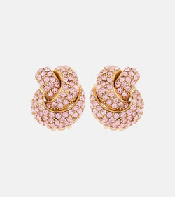 Oscar de la Renta Love Knot embellished clip-on earrings | LYBSTORE