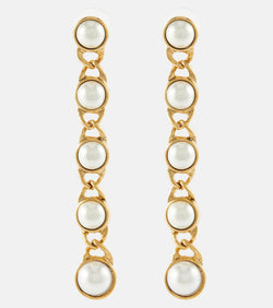 Oscar de la Renta Monntclair faux pearl drop earrings