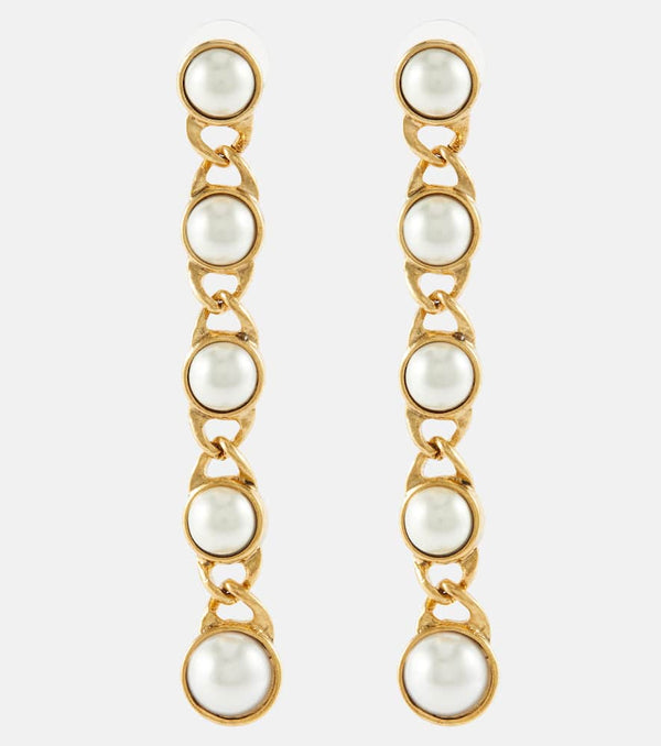 Oscar de la Renta Monntclair faux pearl drop earrings