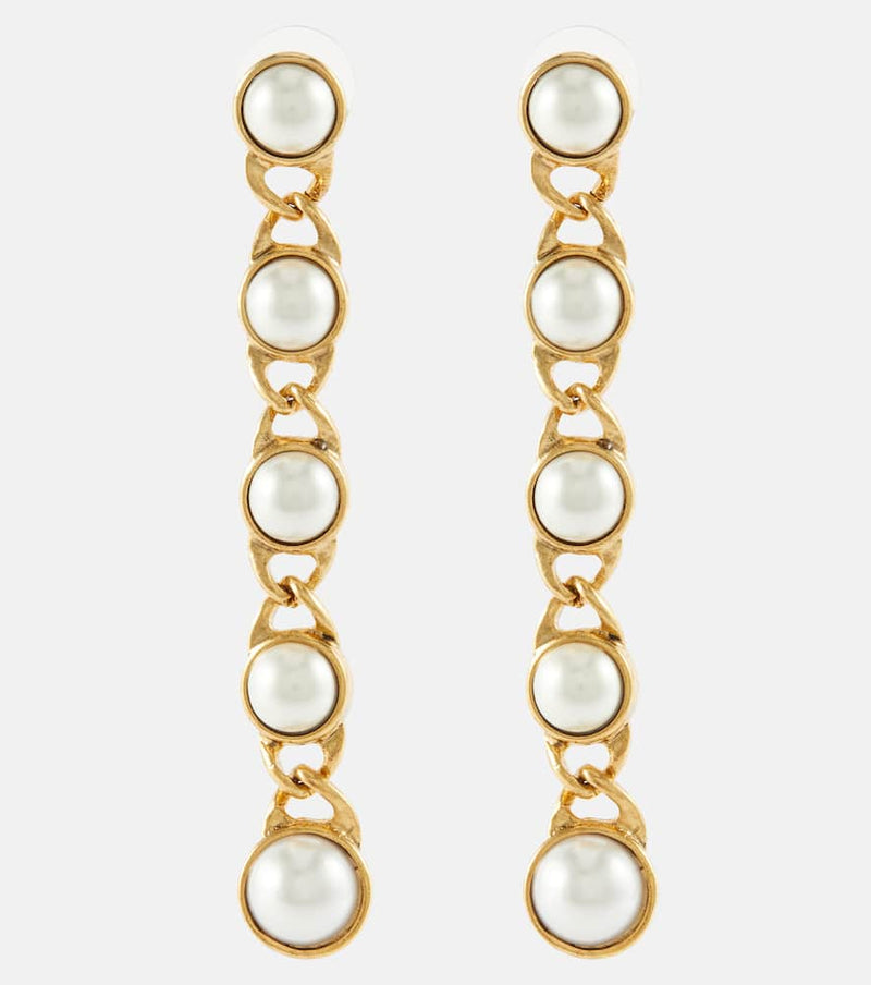 Oscar de la Renta Monntclair faux pearl drop earrings