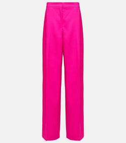 Oscar de la Renta Pleated high-rise wool and mohair pants | LYBSTORE