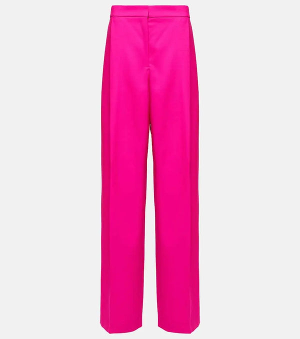 Oscar de la Renta Pleated high-rise wool and mohair pants | LYBSTORE